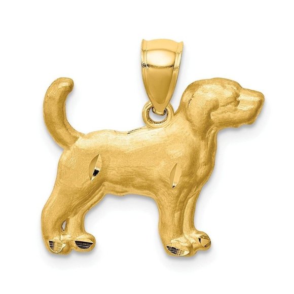 Beagle Pendant 14k Gold New Charm Yellow - Picture 1 of 3